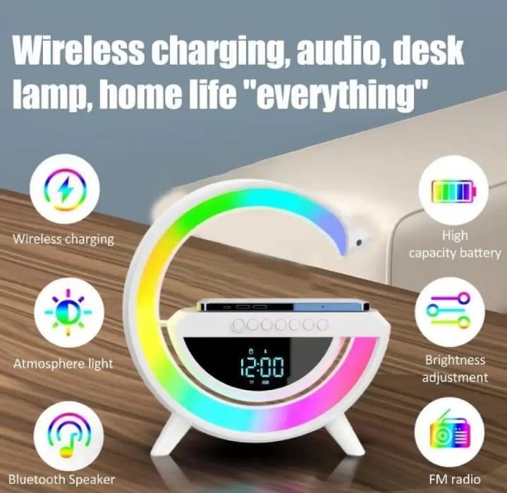 4 - in - 1 Wireless Charger: Clock, Speaker & LampAshiyana Shopping Mall